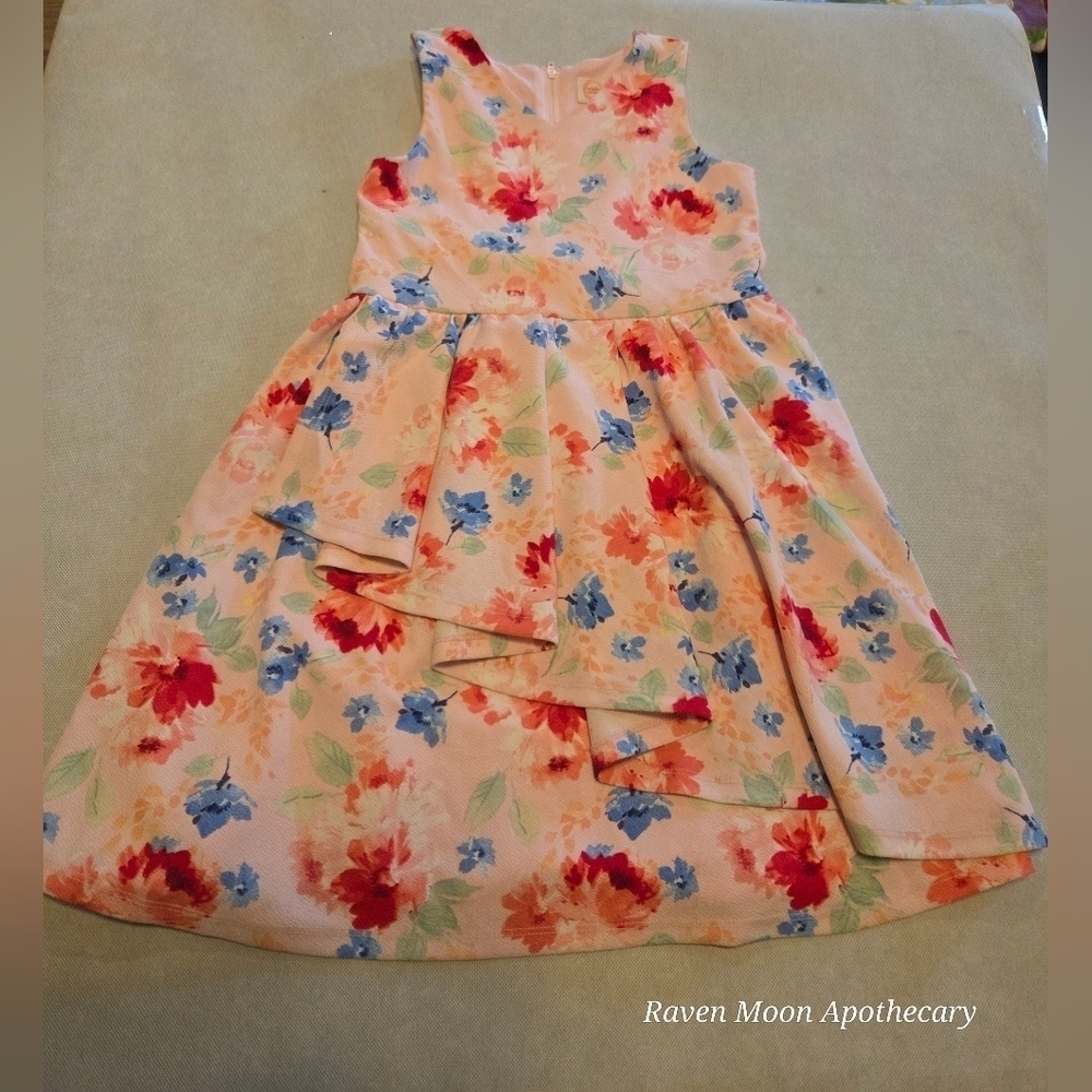 Wonder Nation Orange Red Pleated A-line Sundress
